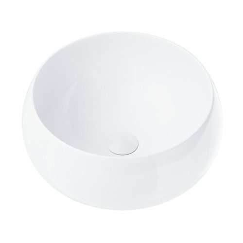 Pastatomas praustuvas Corsan Lugo UC9926, apvalus, 40x16 cm, su baltos spalvos klik-klak dugno vožtuvu, UC9926WH