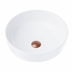 Pastatomas praustuvas Corsan Lugo UC9988, apvalus, 42x14 cm, su šlifuoto vario spalvos klik-klak dugno vožtuvu, UC9988BRG