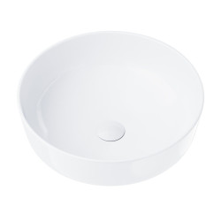 Pastatomas praustuvas Corsan Lugo UC9988, apvalus, 42x14 cm, su baltos spalvos klik-klak dugno vožtuvu, UC9988WH