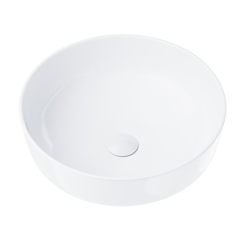 Pastatomas praustuvas Corsan Lugo UC9988, apvalus, 42x14 cm, su baltos spalvos klik-klak dugno vožtuvu, UC9988WH
