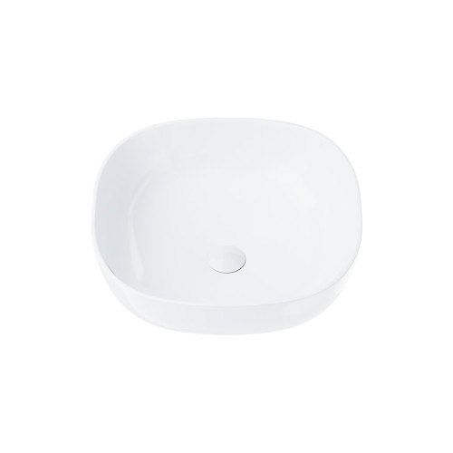 Pastatomas praustuvas Corsan Mono UC9995, kvadratinis, 42x42 cm, su baltos spalvos klik-klak dugno vožtuvu, UC9995WH