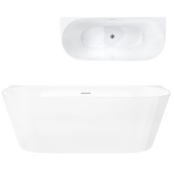 Prie sienos glaudžiama vonia Corsan Mono V029, su plyšiniu persipylimu, 160 cm, su chromo spalvos klik-klak dugno vožtuvu, V029LCH Prie sienos glaudžiama vonia Corsan Mono V029, su plyšiniu persipylimu, 160 cm, su chromo spalvos klik-klak dugno vožtuvu, V029LCH