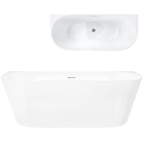 Prie sienos glaudžiama vonia Corsan Mono V029, su plyšiniu persipylimu, 160 cm, su chromo spalvos klik-klak dugno vožtuvu, V029LCH Prie sienos glaudžiama vonia Corsan Mono V029, su plyšiniu persipylimu, 160 cm, su chromo spalvos klik-klak dugno vožtuvu, V029LCH