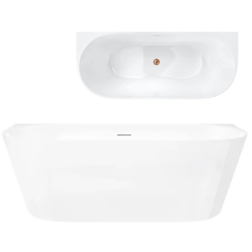 Prie sienos glaudžiama vonia Corsan Mono V029, su plyšiniu persipylimu, 160 cm, su rožinio aukso spalvos klik-klak dugno vožtuvu, V029LRG Prie sienos glaudžiama vonia Corsan Mono V029, su plyšiniu persipylimu, 160 cm, su rožinio aukso spalvos klik-klak dugno vožtuvu, V029LRG