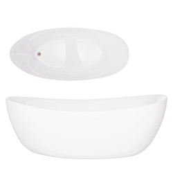 Laisvai pastatoma vonia Corsan Avola V032, asimetrinė, 180 cm, su šlifuoto vario spalvos klik-klak dugno vožtuvu, V032XXLBRG Laisvai pastatoma vonia Corsan Avola V032, asimetrinė, 180 cm, su šlifuoto vario spalvos klik-klak dugno vožtuvu, V032XXLBRG