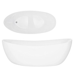 Laisvai pastatoma vonia Corsan Avola V032, asimetrinė, 180 cm, su šlifuoto plieno spalvos klik-klak dugno vožtuvu, V032XXLBSL Laisvai pastatoma vonia Corsan Avola V032, asimetrinė, 180 cm, su šlifuoto plieno spalvos klik-klak dugno vožtuvu, V032XXLBSL