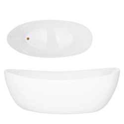 Laisvai pastatoma vonia Corsan Avola V032, asimetrinė, 180 cm, su rožinio aukso spalvos klik-klak dugno vožtuvu, V032XXLRG Laisvai pastatoma vonia Corsan Avola V032, asimetrinė, 180 cm, su rožinio aukso spalvos klik-klak dugno vožtuvu, V032XXLRG