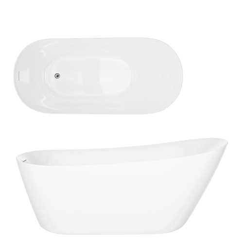 Laisvai pastatoma vonia Corsan Estella II V038 Slim, su plyšiniu persipylimu, 160 cm, su chromo spalvos klik-klak dugno vožtuvu, V038LCH Laisvai pastatoma vonia Corsan Estella II V038 Slim, su plyšiniu persipylimu, 160 cm, su chromo spalvos klik-klak dugno vožtuvu, V038LCH