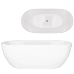 Laisvai pastatoma vonia Corsan Olvena V041 Slim, 150 cm, su šlifuoto plieno spalvos klik-klak dugno vožtuvu, V041MBSL Laisvai pastatoma vonia Corsan Olvena V041 Slim, 150 cm, su šlifuoto plieno spalvos klik-klak dugno vožtuvu, V041MBSL