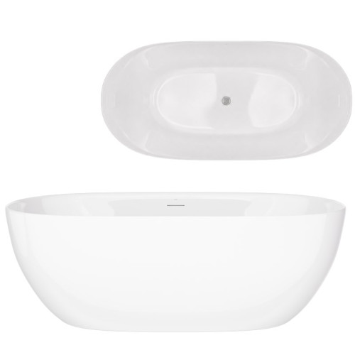 Laisvai pastatoma vonia Corsan Olvena V041 Slim, 150 cm, su šlifuoto plieno spalvos klik-klak dugno vožtuvu, V041MBSL Laisvai pastatoma vonia Corsan Olvena V041 Slim, 150 cm, su šlifuoto plieno spalvos klik-klak dugno vožtuvu, V041MBSL
