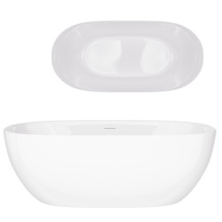 Laisvai pastatoma vonia Corsan Olvena V041 Slim, 150 cm, su baltos spalvos klik-klak dugno vožtuvu, V041MWH Laisvai pastatoma vonia Corsan Olvena V041 Slim, 150 cm, su baltos spalvos klik-klak dugno vožtuvu, V041MWH