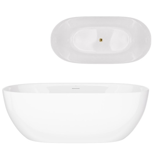 Laisvai pastatoma vonia Corsan Olvena V041 Slim, 170 cm, su aukso spalvos klik-klak dugno vožtuvu, V041XLGL Laisvai pastatoma vonia Corsan Olvena V041 Slim, 170 cm, su aukso spalvos klik-klak dugno vožtuvu, V041XLGL