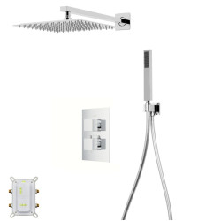 Potinkinė dušo sistema Corsan Ango Z01, su termostatu, chromo spalvos, Z01TCH