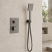 Potinkinė dušo sistema Corsan Ango Z01, su termostatu, grafito (gunmetal) spalvos, Z01TGM