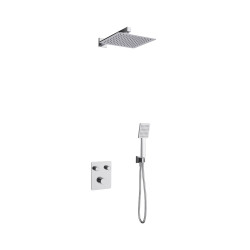 Potinkinė dušo sistema Corsan Ango Z02, su kvadratine 25 cm lietaus dušo galva, su maišytuvu, chromo spalvos, Z02MCH Potinkinė dušo sistema Corsan Ango Z02, su kvadratine 25 cm lietaus dušo galva, su maišytuvu, chromo spalvos, Z02MCH