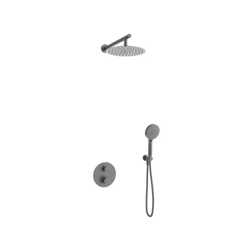 Potinkinė dušo sistema Corsan Lugo Z03, su termostatu, grafito (gunmetal) spalvos, Z03TGM