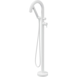 Laisvai pastatomas vonios maišytuvas su dušo komplektu Deante Silia, balta, BQS_A17N