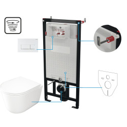 Potinkinis WC komplektas Deante Jasmin, 6 viename, balta, balta, CDJA6ZPW
