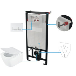 Potinkinis WC komplektas Deante Blur, 6 viename, balta, balta, CDZA6ZPW