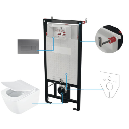 Potinkinis WC komplektas Deante Blur, 6 viename, balta, titanas, CDZT6ZPW Potinkinis WC komplektas Deante Blur, 6 viename, balta, titanas, CDZT6ZPW