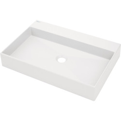 Granitinis praustuvas Deante Correo, statomas ant stalviršio, su vieta maišytuvui, 60x40 cm, alebastras, CQR_AU6S Granitinis praustuvas Deante Correo, statomas ant stalviršio, su vieta maišytuvui, 60x40 cm, alebastras, CQR_AU6S