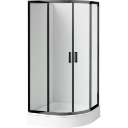 Pusapvalė dušo kabina su padėklu Deante Funkia, 90x90 cm, juoda, balta, KDDZN51K Pusapvalė dušo kabina su padėklu Deante Funkia, 90x90 cm, juoda, balta, KDDZN51K