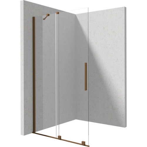 Stumdoma walk-in dušo sienelė Deante Prizma, 140 cm, šlifuota bronza, KTJ_C34R