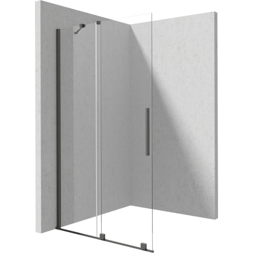 Stumdoma walk-in dušo sienelė Deante Prizma, 100 cm, titanas, KTJ_D30R Stumdoma walk-in dušo sienelė Deante Prizma, 100 cm, titanas, KTJ_D30R