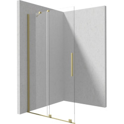 Stumdoma walk-in dušo sienelė Deante Prizma, 140 cm, šlifuotas auksas, KTJ_R34R Stumdoma walk-in dušo sienelė Deante Prizma, 140 cm, šlifuotas auksas, KTJ_R34R