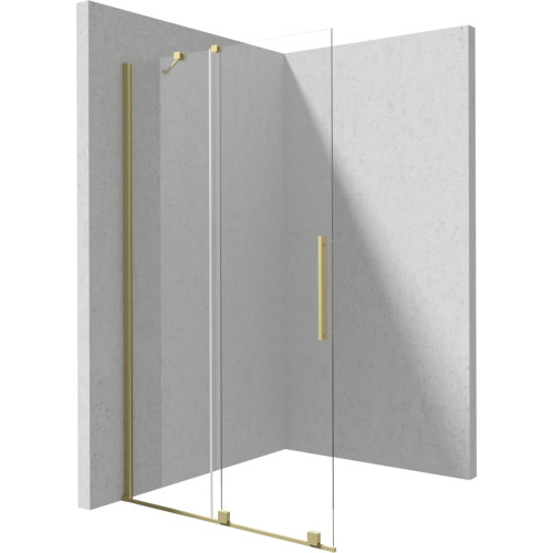 Stumdoma walk-in dušo sienelė Deante Prizma, 90 cm, šlifuotas auksas, KTJ_R39R Stumdoma walk-in dušo sienelė Deante Prizma, 90 cm, šlifuotas auksas, KTJ_R39R