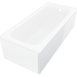 Vonios apdailos panelė Deante Prizma, 140 cm, ilgoji pusė, balta, KTJD014O