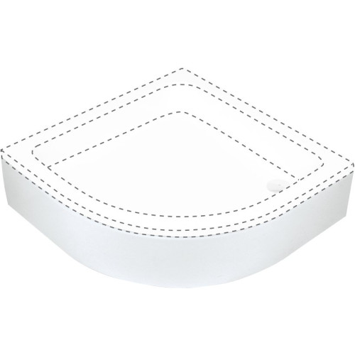 Pusapvalė dušo padėklo apdaila Deante Plus II, 80 cm, balta, KTU_032O