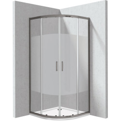 Pusapvalė dušo kabina su padėklu Deante Funkia Evo, 90x90 cm, juostų raštas, titanas, KYPPDE99P Pusapvalė dušo kabina su padėklu Deante Funkia Evo, 90x90 cm, juostų raštas, titanas, KYPPDE99P