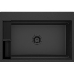 Magnetinė granitinė plautuvė Deante Magnetic, 1 dubens, grafitas metalik, ZRM_G10B
