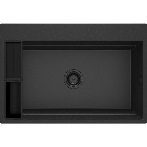 Magnetinė granitinė plautuvė Deante Magnetic, 1 dubens, grafitas metalik, ZRM_G10B