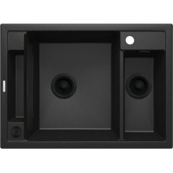 Magnetinė granitinė plautuvė Deante Magnetic, 1,5 dubens, grafitas metalik, ZRM_G503