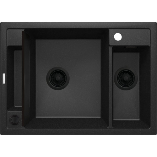 Magnetinė granitinė plautuvė Deante Magnetic, 1,5 dubens, grafitas metalik, ZRM_G503