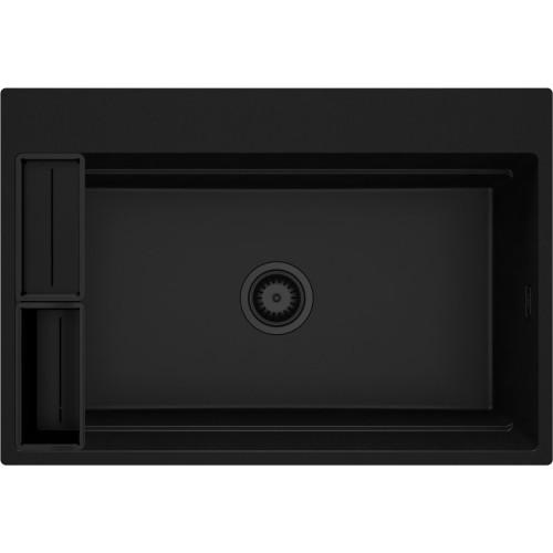 Magnetinė granitinė plautuvė Deante Magnetic, 1 dubens, juoda, ZRM_N10B