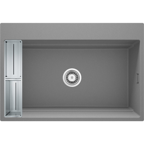 Magnetinė granitinė plautuvė Deante Magnetic, 1 dubens, pilka metalik, ZRM_S10B