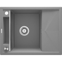 Magnetinė granitinė plautuvė Deante Magnetic, 1 dubens su nuvarvintuvu, pilka metalik, ZRM_S11A