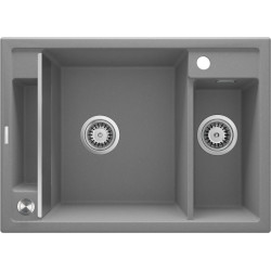 Magnetinė granitinė plautuvė Deante Magnetic, 1,5 dubens, pilka metalik, ZRM_S503