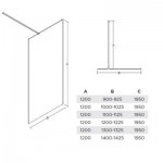 Juoda dušo sienelė Besco Aveo Black 90 cm