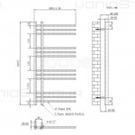 Elektrinis rankšluosčių džiovintuvas WOBBEE GLASTON BRUSHED NICKEL PVD 50x100cm braižyto nikelio spalvos dešininis su tenu su laidu Elektrinis rankšluosčių džiovintuvas WOBBEE GLASTON BRUSHED NICKEL PVD 50x100cm braižyto nikelio spalvos dešininis su tenu su laidu