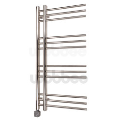 Elektrinis rankšluosčių džiovintuvas WOBBEE GLASTON BRUSHED NICKEL PVD 50x100cm braižyto nikelio spalvos dešininis su tenu su laidu