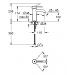 Grohe Essence New praustuvo maišytuvas 24172DC1 Supersteel be dugno vožtuvo