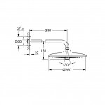 Grohe Euphoria 260 stacionari dušo galva su laikikliu, chromas, 26459000