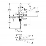 Grohe EuroSmart plautuvės maišytuvas 30567DC0, nerūd.plieno