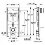 Grohe potinkinio klozeto rėmo ir Ideal Standard TESI Aquablade wc komplektas