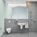 Komplektas 4 in1 Grohe rėmas + mygtukas Nova Cosmo chromas, Grohe Bau klozetas su lėtaigiu dangčiu