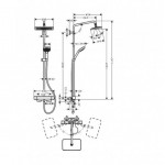 Dušo sistema su termostatu Hansgrohe CROMA E 280 1jet, chr 27630000 Dušo sistema su termostatu Hansgrohe CROMA E 280 1jet, chr 27630000